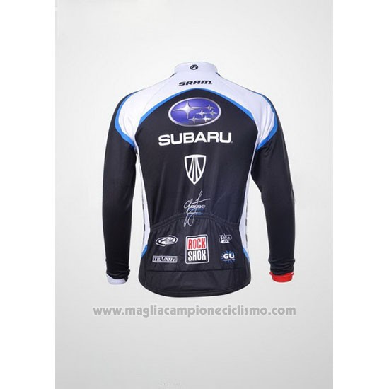 2011 Abbigliamento Ciclismo Subaru Bianco e Nero Manica Lunga e Salopette