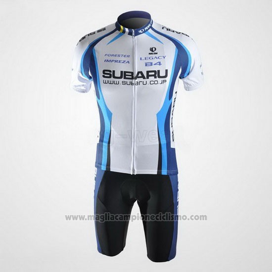 2011 Abbigliamento Ciclismo Subaru Celeste e Bianco Manica Corta e Salopette