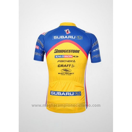 2011 Abbigliamento Ciclismo Subaru Celeste e Giallo Manica Corta e Salopette