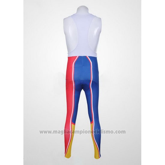 2011 Abbigliamento Ciclismo Subaru Celeste e Giallo Manica Lunga e Salopette