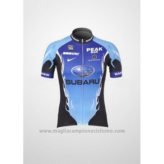 2011 Abbigliamento Ciclismo Subaru Celeste e Nero Manica Corta e Salopette
