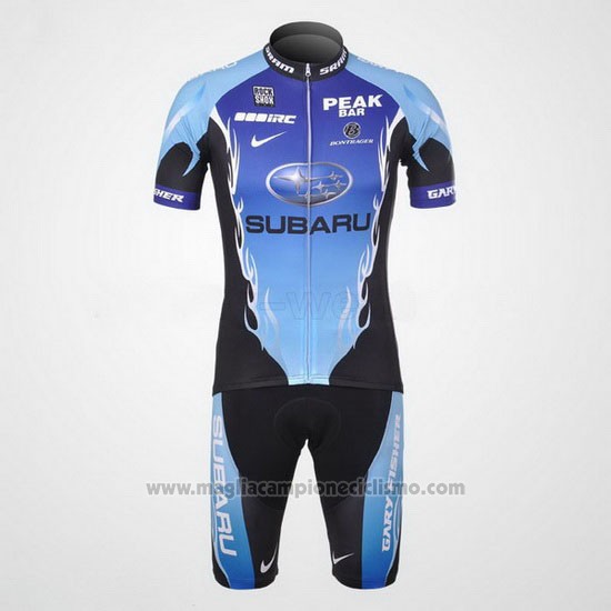 2011 Abbigliamento Ciclismo Subaru Celeste e Nero Manica Corta e Salopette