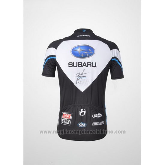 2011 Abbigliamento Ciclismo Subaru Nero e Bianco Manica Corta e Salopette