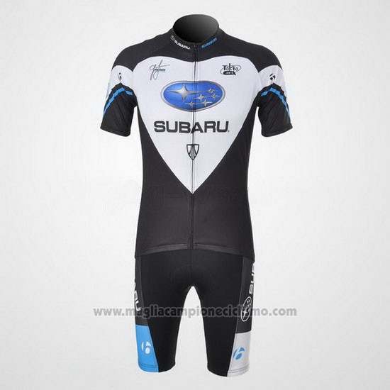 2011 Abbigliamento Ciclismo Subaru Nero e Bianco Manica Corta e Salopette