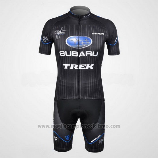 2012 Abbigliamento Ciclismo Subaru Nero Manica Corta e Salopette