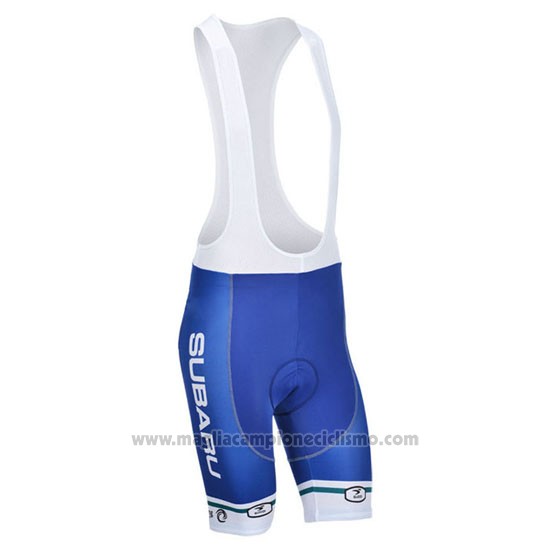 2013 Abbigliamento Ciclismo Subaru Bianco e Celeste Manica Corta e Salopette