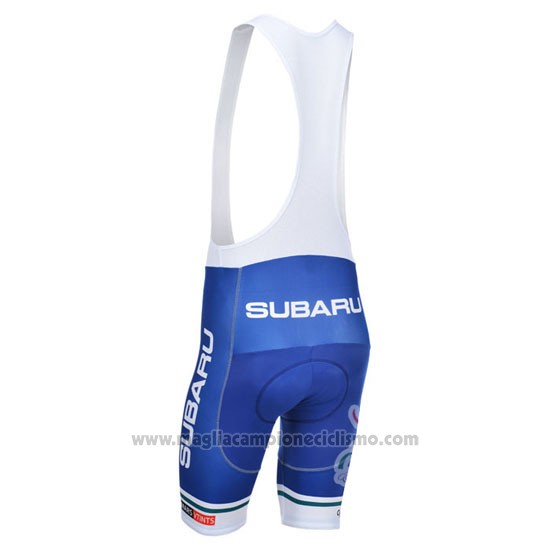 2013 Abbigliamento Ciclismo Subaru Bianco e Celeste Manica Corta e Salopette