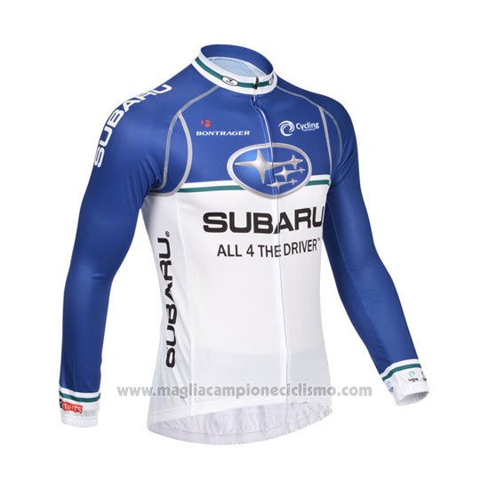 2013 Abbigliamento Ciclismo Subaru Blu e Bianco Manica Lunga e Salopette
