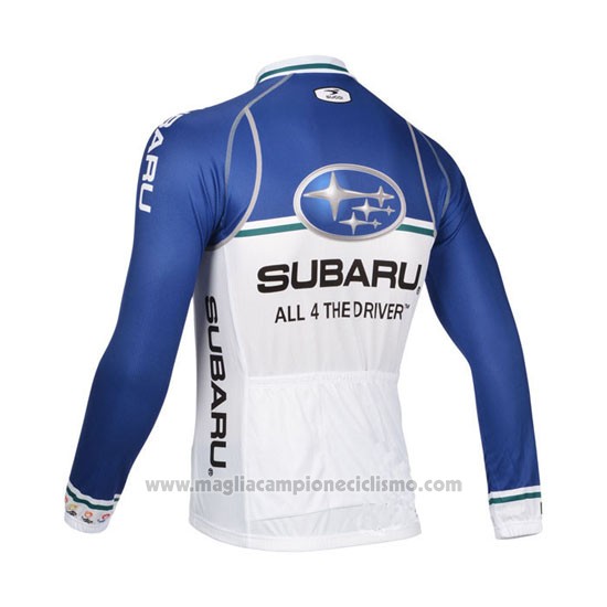 2013 Abbigliamento Ciclismo Subaru Blu e Bianco Manica Lunga e Salopette