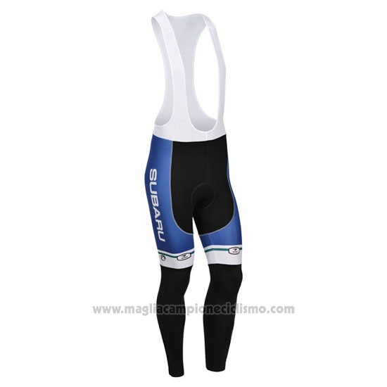2013 Abbigliamento Ciclismo Subaru Blu e Bianco Manica Lunga e Salopette