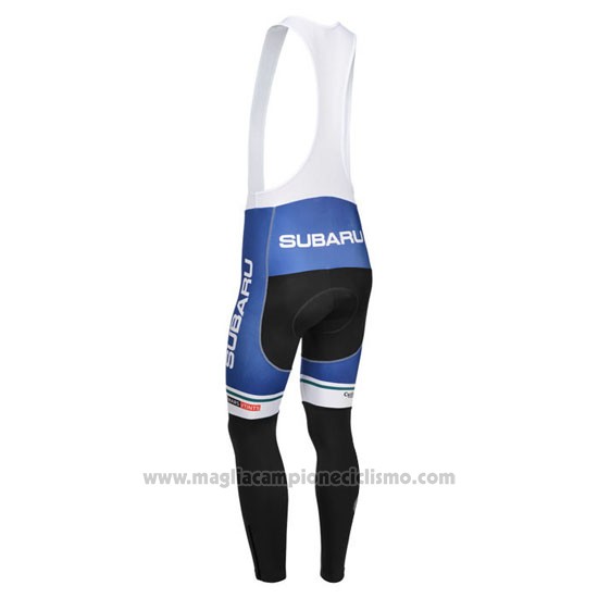 2013 Abbigliamento Ciclismo Subaru Blu e Bianco Manica Lunga e Salopette