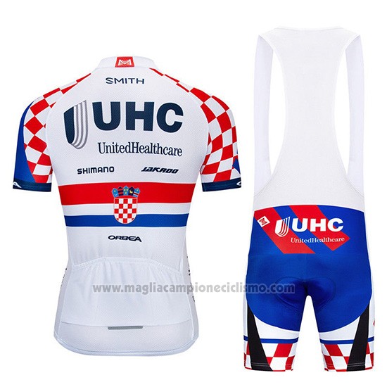 2019 Abbigliamento Ciclismo UHC Bianco Rosso Blu Manica Corta e Salopette
