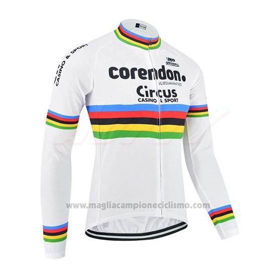 2019 Abbigliamento Ciclismo UCI Mondo Campione Corendon Circus Manica Lunga e Salopette