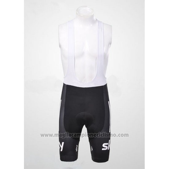 2012 Abbigliamento Ciclismo Sky UCI Mondo Campione Rosso e Bianco Manica Corta e Salopette