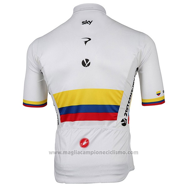 2017 Abbigliamento Ciclismo Sky UCI Mondo Campione Manica Manica Corta e Salopette