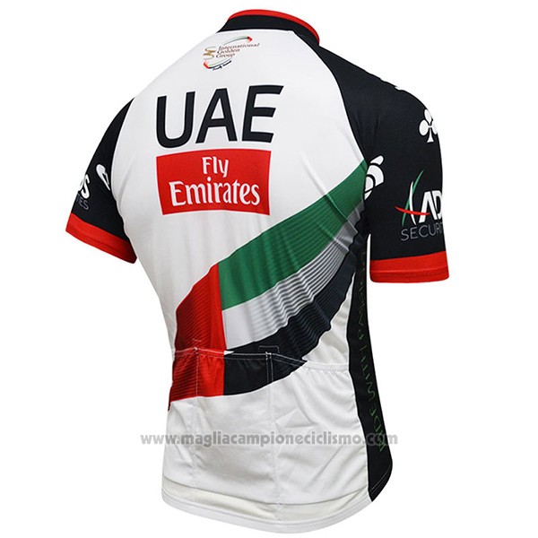 2017 Abbigliamento Ciclismo UCI Mondo Campione UAE Bianco Manica Corta e Salopette