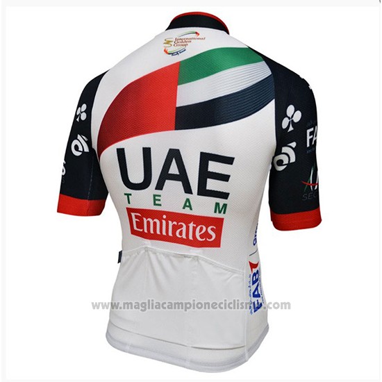 2018 Abbigliamento Ciclismo UCI Mondo Campione Leader UAE Bianco Manica Corta e Salopette