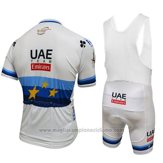 2018 Abbigliamento Ciclismo UCI Mondo Campione Leader UAE Lite Bianco Manica Corta e Salopette