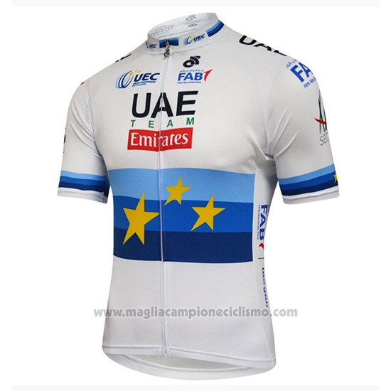 2018 Abbigliamento Ciclismo UCI Mondo Campione Leader UAE Lite Bianco Manica Corta e Salopette