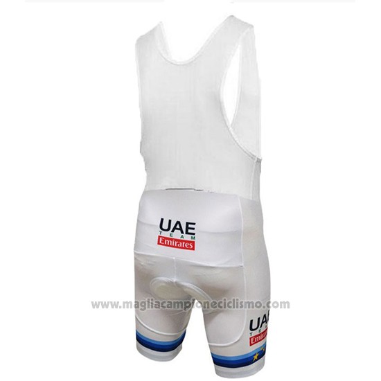 2018 Abbigliamento Ciclismo UCI Mondo Campione Leader UAE Lite Bianco Manica Corta e Salopette