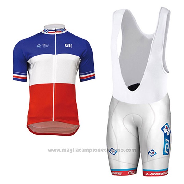 2017 Abbigliamento Ciclismo UCI ALE Bianco e Rosso Manica Corta e Salopette