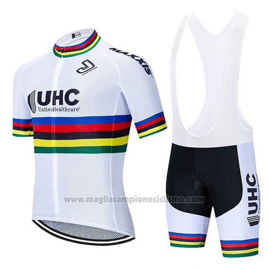 2020 Abbigliamento Ciclismo UHC UCI Mondo Campione Manica Corta e Salopette